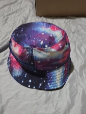 Galaxy Print Kids Bucket Hat - Purple & Pink